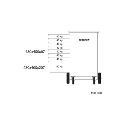 GEDORE Rollwerkbank mit 8 Schubladen 1504 0701