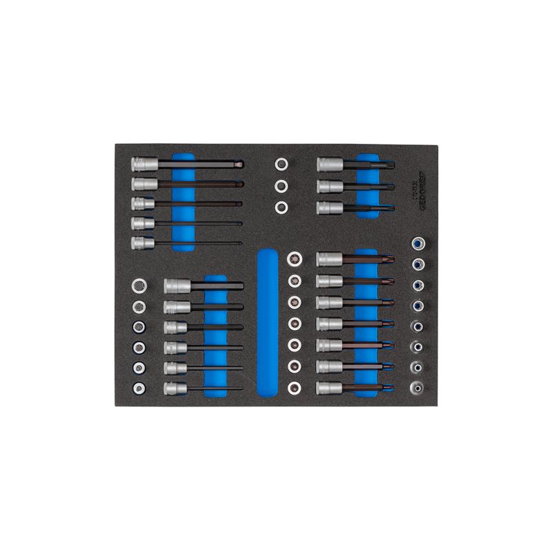 GEDORE Steckschlüssel-Satz 3/8" in Check-Tool-Modul, 52-teilig 2005 CT2-TX 30