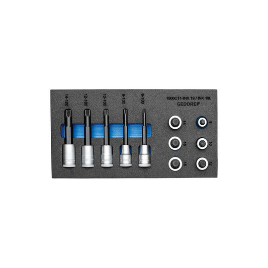 GEDORE Satz Schraubendrehereinsätze 1/2" in Check-Tool-Modul 1500 CT1-INX 19 LK