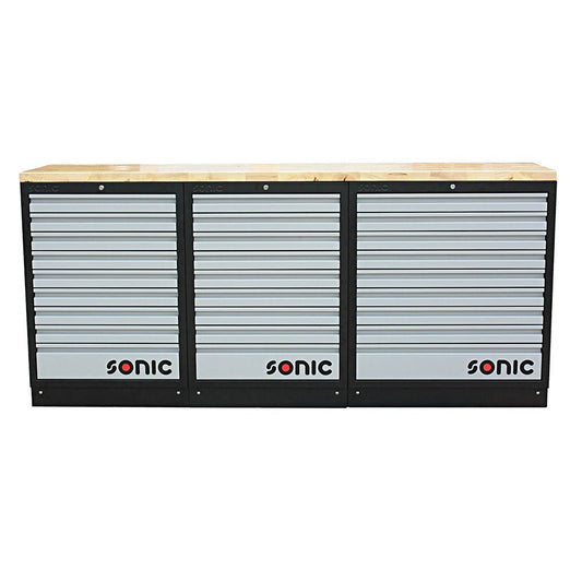 Sonic MSS 2193mm Schrankwand mit Holz-Arbeitsplatte