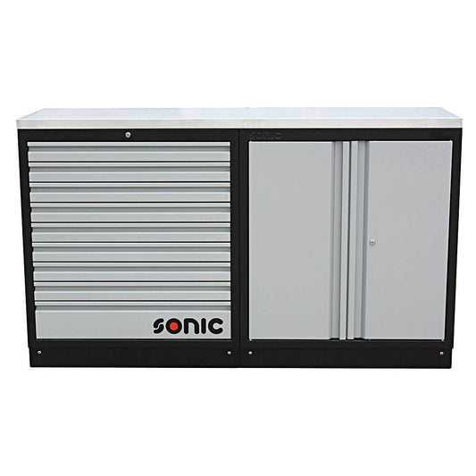 Sonic MSS 1690mm Schrankwand mit Edelstahl-Arbeitsplatte