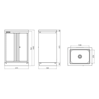 Sonic MSS 674mm Wandschrank mit Waschbecken