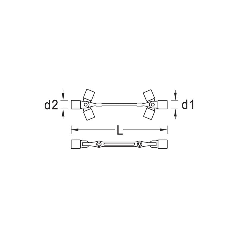 GEDORE Doppel-Gelenkschlüssel-Satz in 1/3 ES-Modul 1500 ES-34