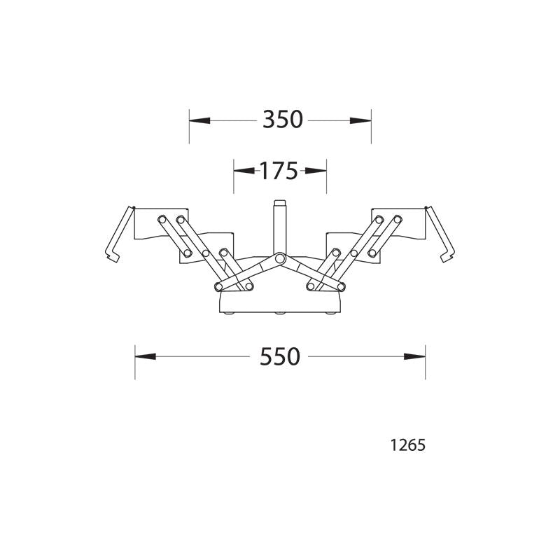 GEDORE Werkzeugkasten, leer, 5 Fächer, 210x420x225 mm 1265 L