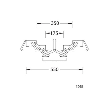 GEDORE Werkzeugkasten, leer, 5 Fächer, 210x420x225 mm 1265 L