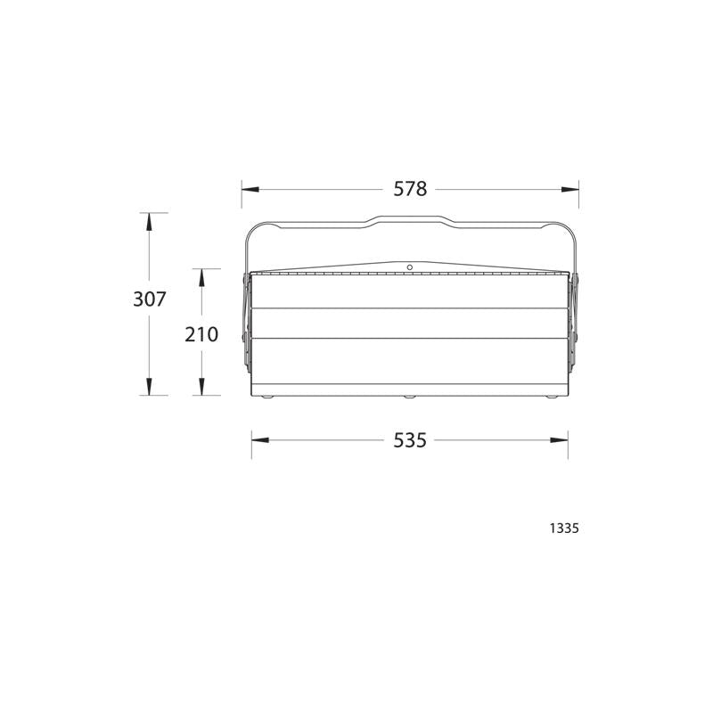 GEDORE Werkzeugkasten, leer, 5 Fächer, 210x535x225 mm 1335 L