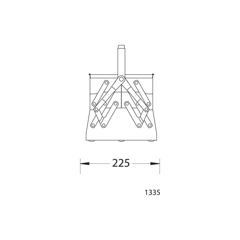 GEDORE Werkzeugkasten, leer, 5 Fächer, 210x535x225 mm 1335 L