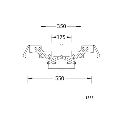 GEDORE Werkzeugkasten, leer, 5 Fächer, 210x535x225 mm 1335 L