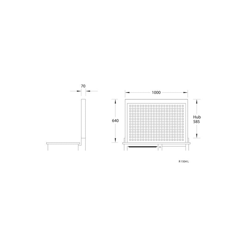 GEDORE Rückwand leer 640x1000x70mm 28kg R 1504 L